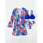 Damen Bikini-Set mit innovativem Design und floralem Print R&B