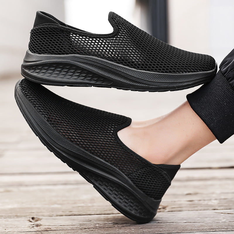Herren nan atmungsaktiver Netz-Sportschuh mit Schlupfform und stoßdämpfender Laufsohle R&B
