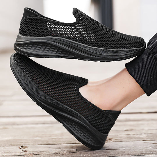 Herren nan atmungsaktiver Netz-Sportschuh mit Schlupfform und stoßdämpfender Laufsohle R&B