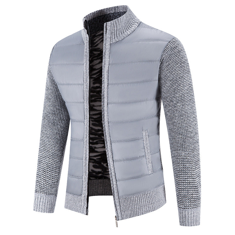 Herren gesteppte Jacke mit modischem Strickarm R&B