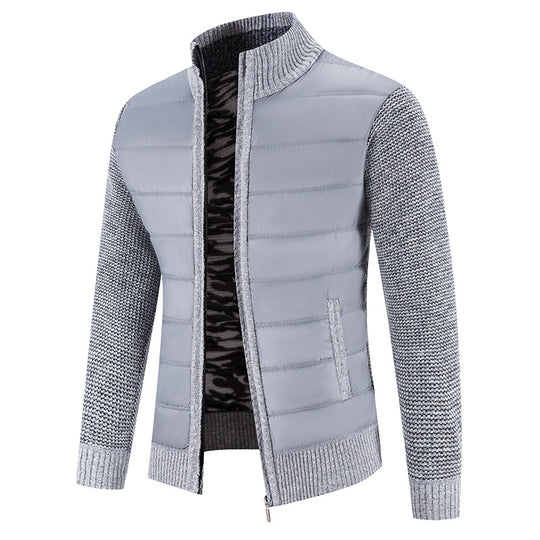 Herren gesteppte Jacke mit modischem Strickarm R&B