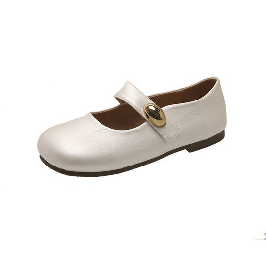 Damen elegante Mary Jane Ballerinas mit dekorativem Knopf R&B