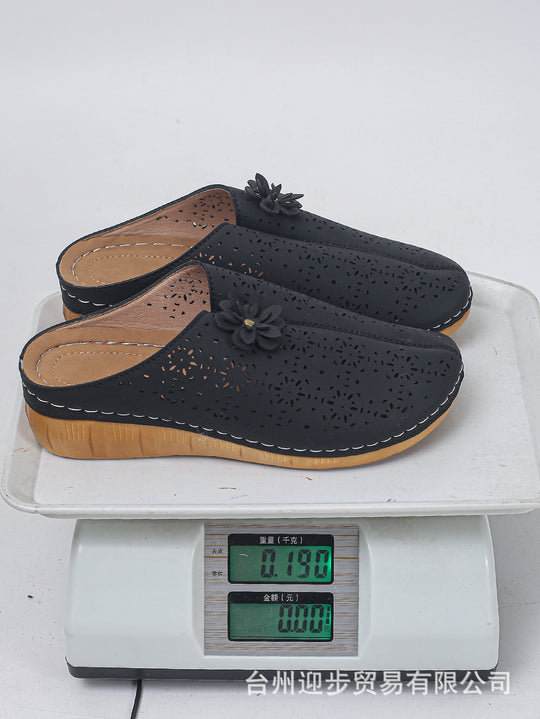 Damen Komfortable Clogs mit floralem Cut-Out-Design und anatomischer Innensohle R&B