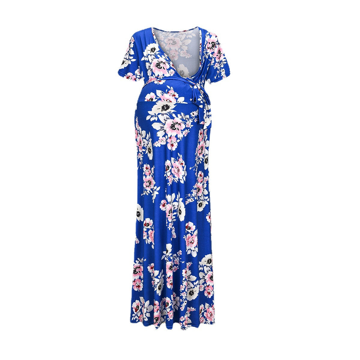 Damen Wickelkleid mit floralen Mustern und innovativem Stilldesign R&B