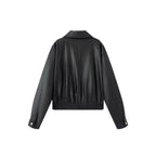 Damen modische Kunstlederjacke mit raffinierter Passform R&B