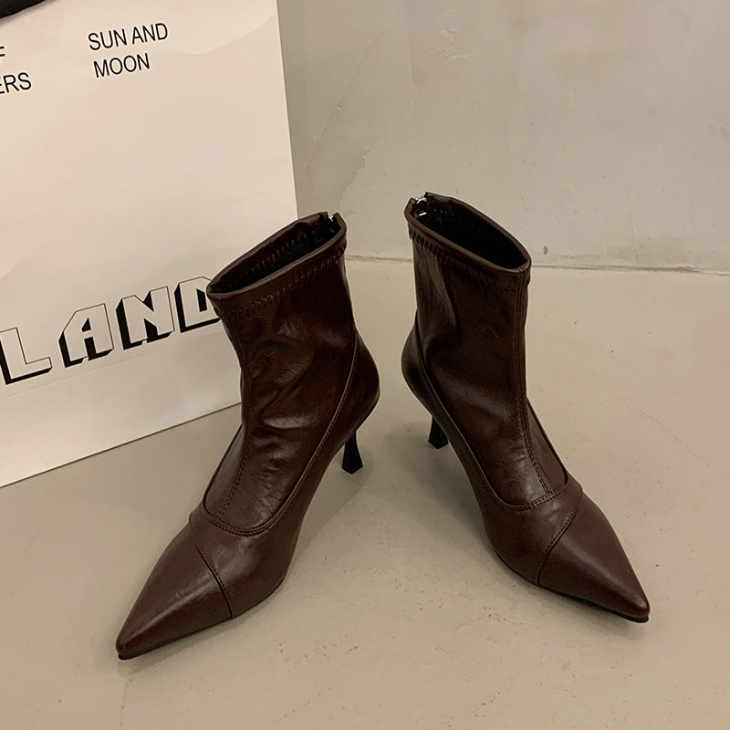 Damen Elegante Stiefeletten mit spitzem Schuhdesign und stylischem Absatz R&B