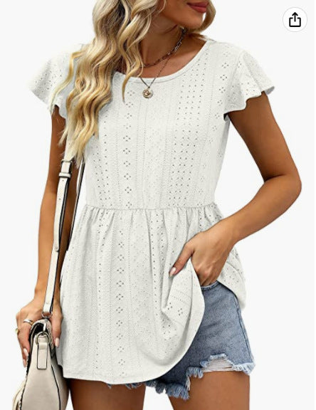 Damen Sommerliches Blusenshirt mit Rüschendetails R&B