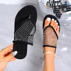 Damen Modische Netz-Sandalen mit funkelnden Akzenten und rutschfester Sohle R&B