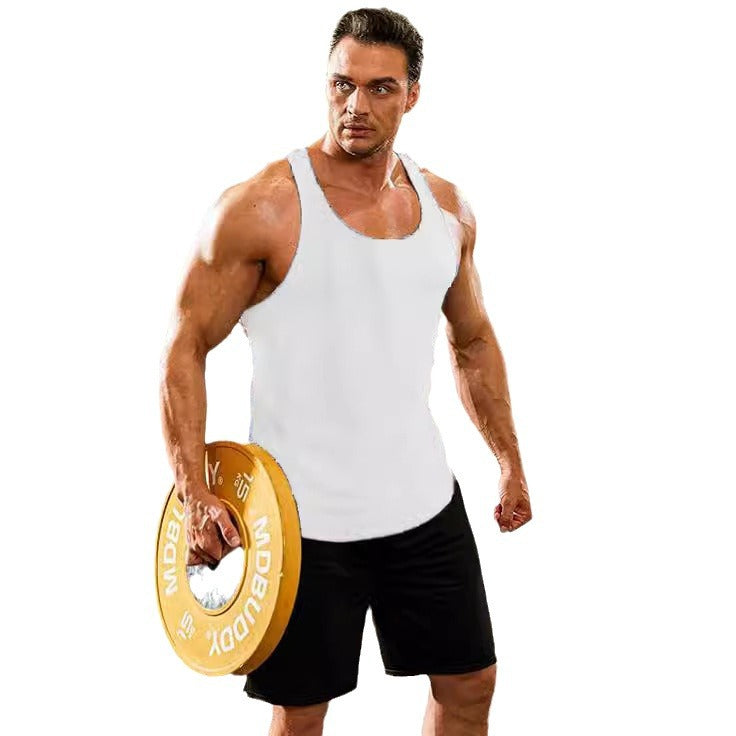 Herren nan atmungsaktives Muskelshirt mit rückenfreiem Schnitt Melange und schnelltrocknender Funktion R&B