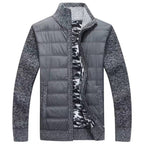 Herren moderne Steppjacke mit Strickärmeln R&B