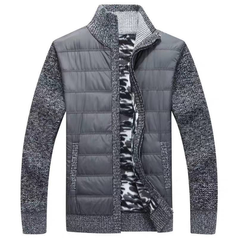 Herren moderne Steppjacke mit Strickärmeln R&B
