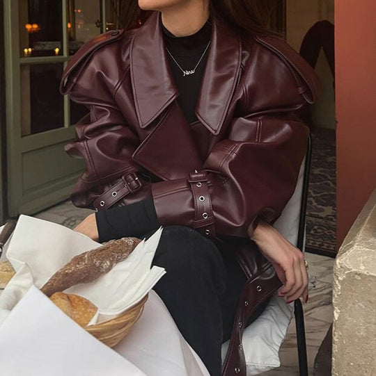 Damen Modische jacke im cropped Design mit Gummizug R&B
