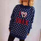 Damen Strickpullover mit festlichem Weihnachtsdesign und lockerer Passform R&B