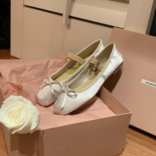 Damen Ballerina-Schuhe mit glamourösem Schleifendetail und flexiblem Riemendesign R&B
