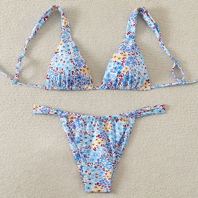Damen Triangel-Bikini mit floralem Muster und verstellbaren Trägern R&B 1779790786