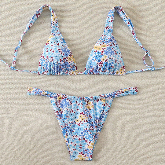 Damen Triangel-Bikini mit floralem Muster und verstellbaren Trägern R&B 1779790786
