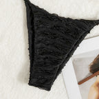 Damen Triangel-Bikini mit geschichteten Rüschendetails und verstellbaren Trägern R&B