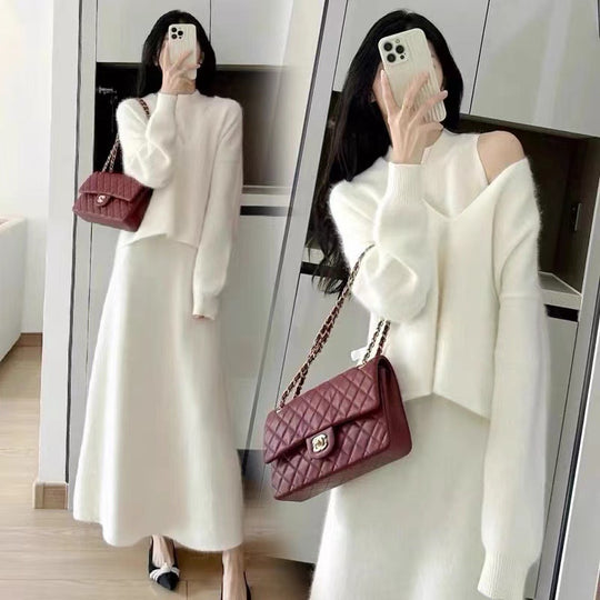 Damen Strickkleid mit Pullover im Set R&B