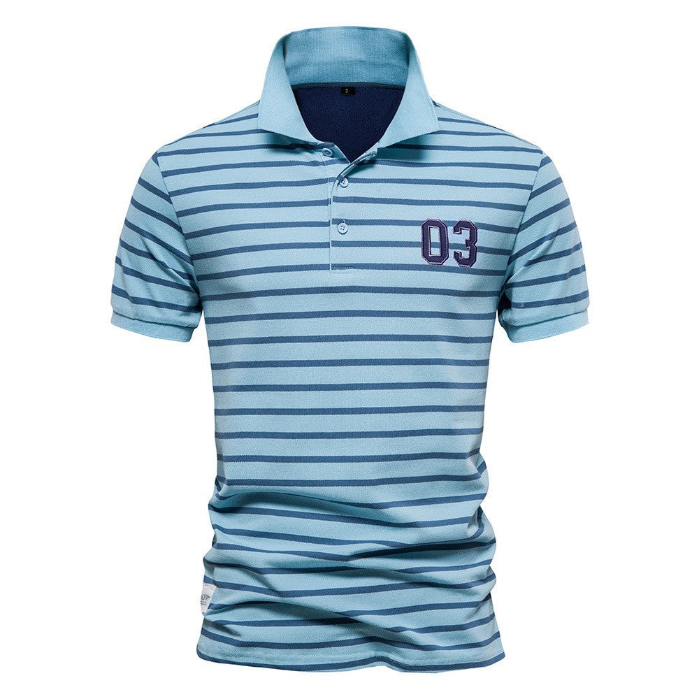 Herren Polo-Shirt mit modischem Streifenmuster und bequemem Schnitt