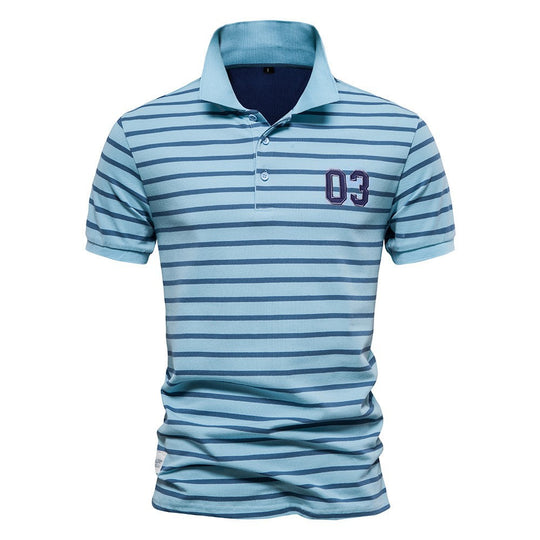 Herren Polo-Shirt mit modischem Streifenmuster und bequemem Schnitt R&B
