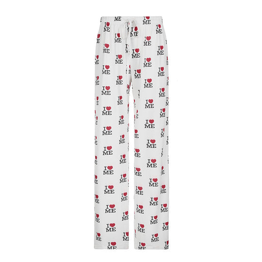 Damen lässige Druckhose mit elastischem Bund R&B
