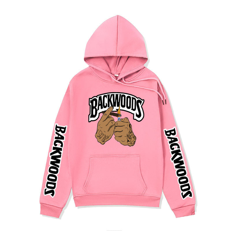 Damen Kapuzensweater mit kreativen Grafikdesign und seitlichen Kängurutaschen R&B