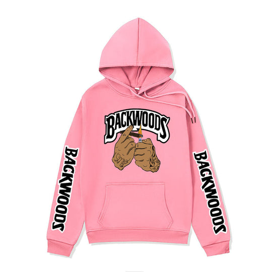 Damen Kapuzensweater mit kreativen Grafikdesign und seitlichen Kängurutaschen R&B