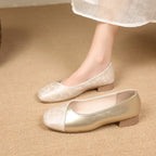 Damen elegante Ballerinas mit modischem Metallic-Akzent und floralem Design R&B