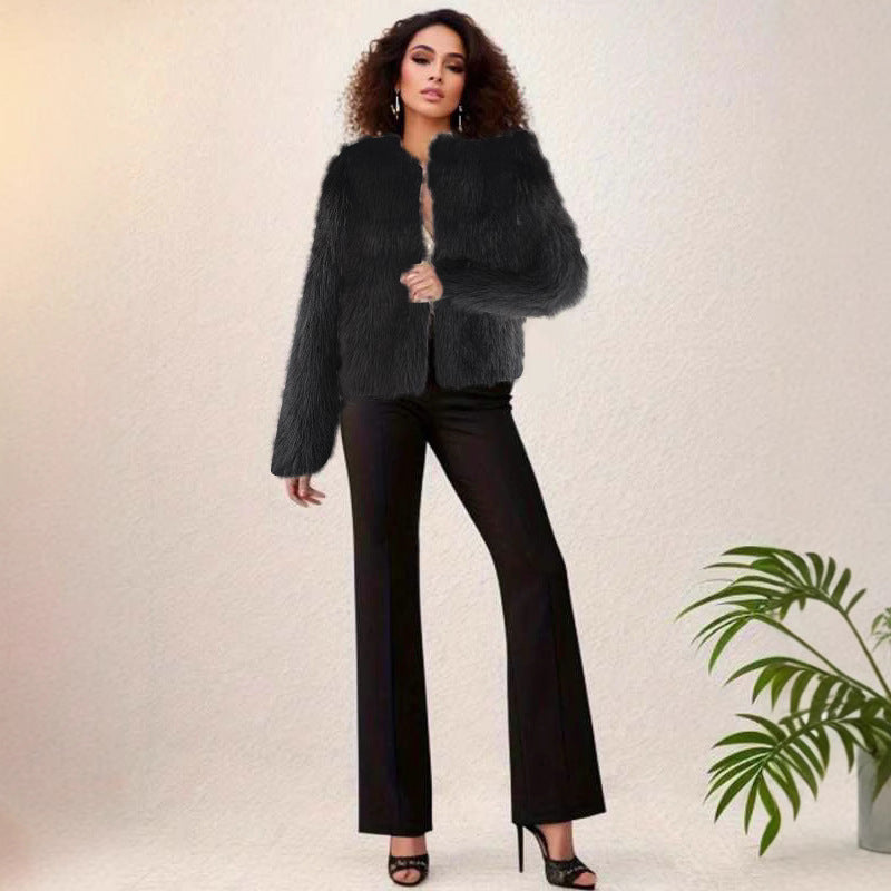 Damen Trendige Plüschjacke R&B