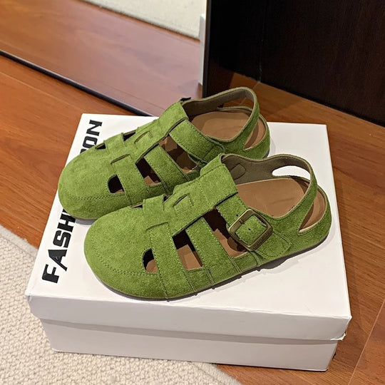 Damen Freizeitsandalen mit modischem Riemen und hochwertigem Wildleder R&B