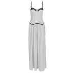 Damen Maxikleid mit gepunktetem Design und Spitzendetails R&B