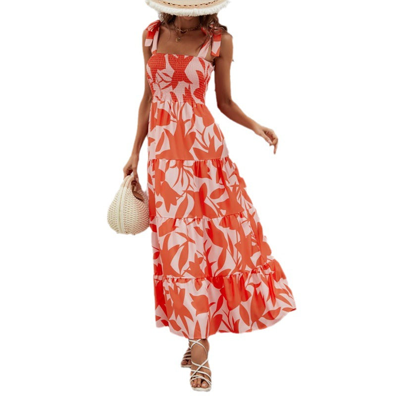 Damen Maxikleid mit schulterfreien Trägern und kaschierenden Rüschendetails R&B
