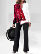 Damen Elegante Statement-Jacke mit asymmetrischem Schnitt und funkelnden Details R&B