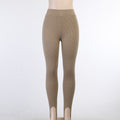 Damen Leggings mit strukturiertem Rippdesign und hohem Bund R&B