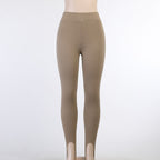 Damen Leggings mit strukturiertem Rippdesign und hohem Bund R&B