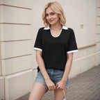 Damen Poloshirt mit modernem Schnitt und Kontrastärmeln R&B