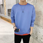 Herren lässiger Sweatshirt mit kontrastierendem Saum R&B