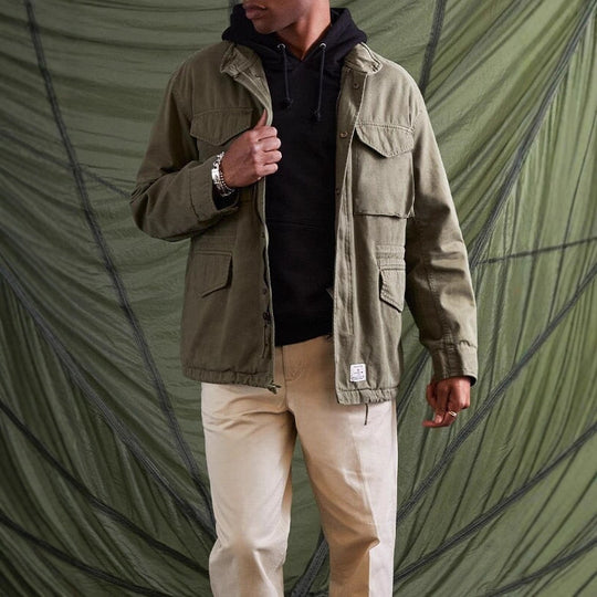 Herren praktische Utility-Jacke mit mehreren Taschen R&B
