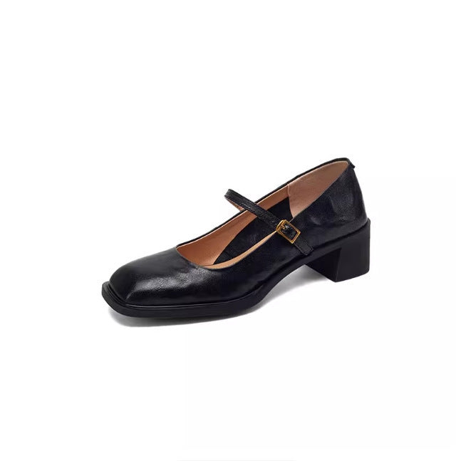 Damen Elegante Mary Jane Pumps mit Blockabsatz