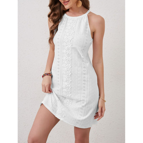 Damen Sommerkleid mit elegantem Cut-Out-Design und floraler Stickerei R&B