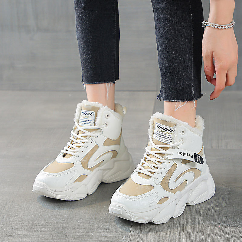 Damen Warme High-Top Sneakers mit isolierendem Innenfutter und rutschfester Sohle R&B