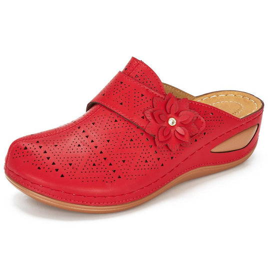 Damen bequeme Clogs mit floralem Cut-Out-Design und rutschfester Sohle R&B