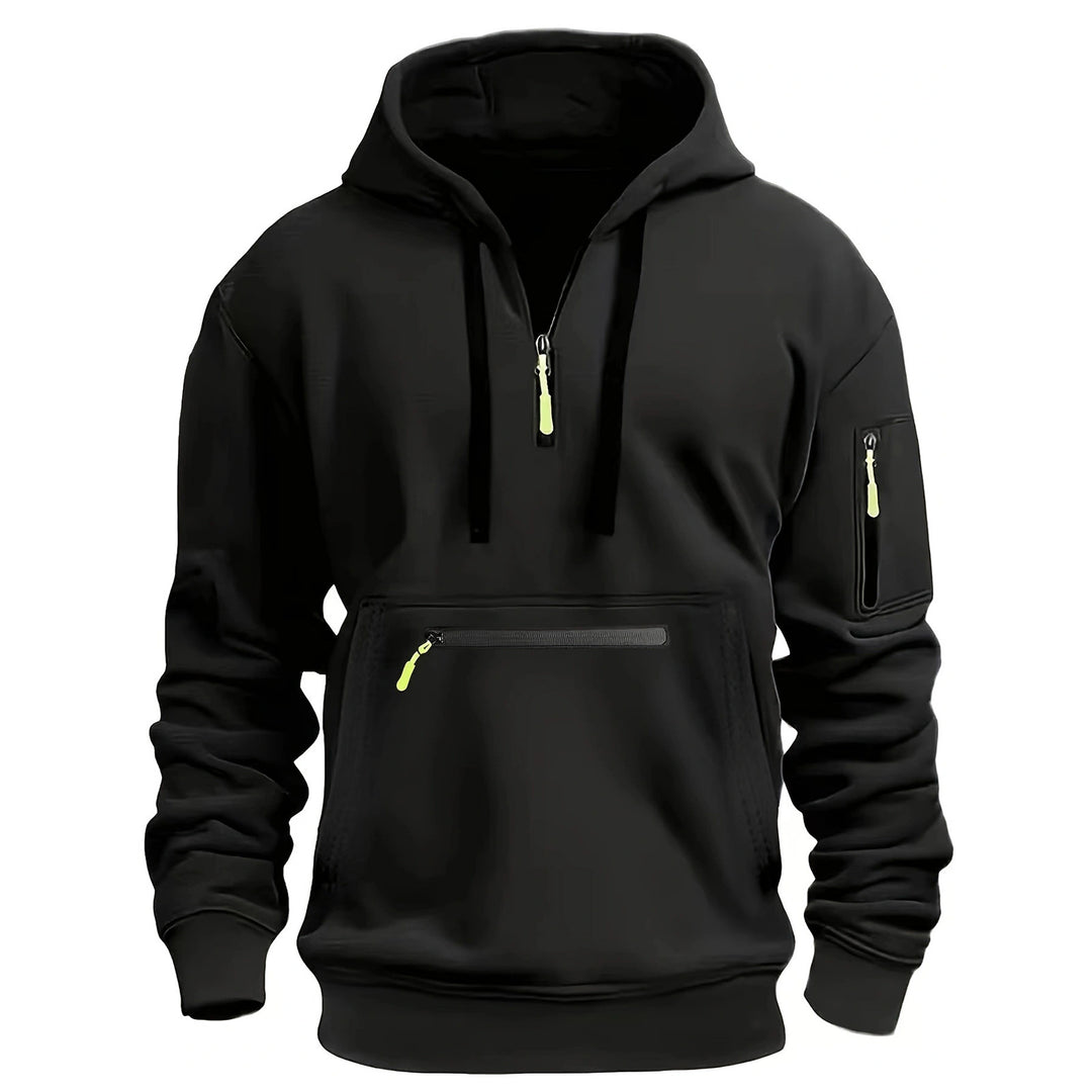 Herren praktischer Zip-Hoodie mit reflektierenden Details und verschiedenen Taschen R&B