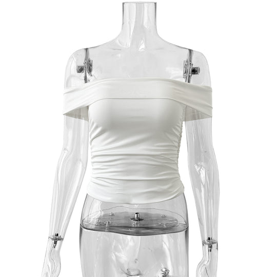 Damen Schulterfreies Crop-Top mit figurformendem Schnitt R&B