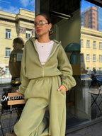 Damen Sportlicher Freizeitanzug mit weitem Schnitt und elastischen Details