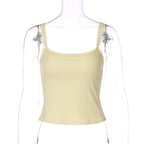 Damen Spaghettiträgershirt mit zarter Spitzenverzierung R&B