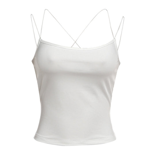 Damen Sexy Spaghetti-Trägertop mit minimalistischen Design und figurbetontem Schnitt R&B