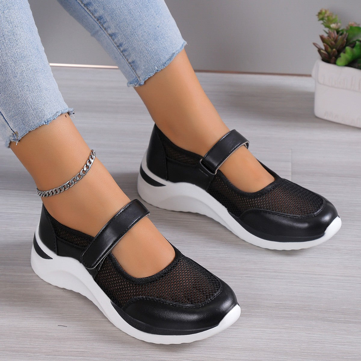 Damen Sportliche Sneaker mit atmungsaktivem Mesh-Obermaterial