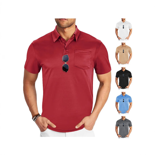 Herren nan funktionales Polohemd mit Brusttasche und atmungsaktiver Meshstruktur R&B