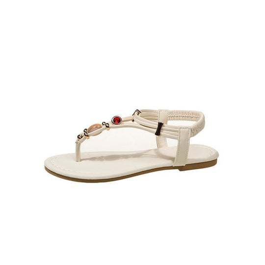 Damen modebewusste Zehentrenner mit elegantem Schmuckdetail R&B